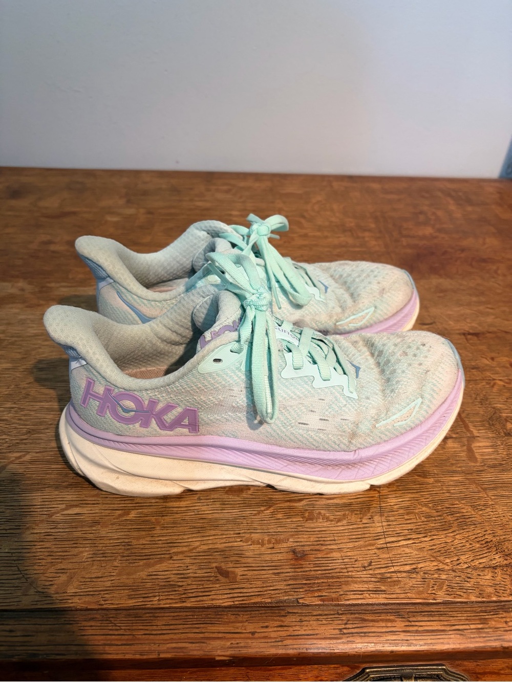 Hoka Girls' Mint and Lavender Athletic Running Shoes